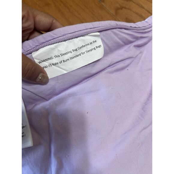 Pottery Barn Kids Shaggy Unicorn SLEEPING BAG Purple Gingham Checkered Sleepover - Picture 10 of 11